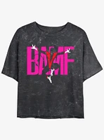 Marvel X-Men '97 Nightcrawler BAMF Girls Mineral Wash Crop T-Shirt