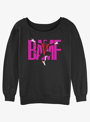 Marvel X-Men '97 Nightcrawler BAMF Girls Slouchy Sweatshirt