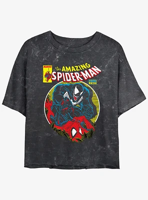 Marvel Spider-Man Venom Wins Girls Mineral Wash Crop T-Shirt