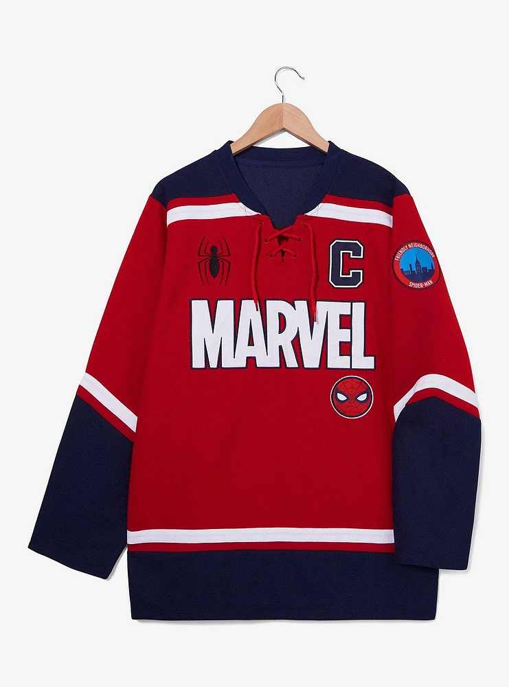 Marvel Spider-Man Embroidered Hockey Jersey — BoxLunch Exclusive