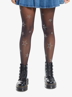 Rhinestone Star Tights