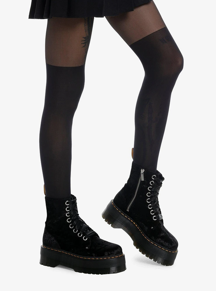 Black Sheer Thigh High Tights