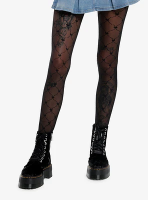 Black Heart Diamond Tights