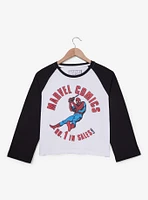 Cakeworthy Marvel Comics Spider-Man Women's Cropped Raglan T-Shirt