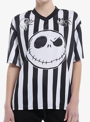 The Nightmare Before Christmas Jack Stripe Girls Soccer Jersey Top