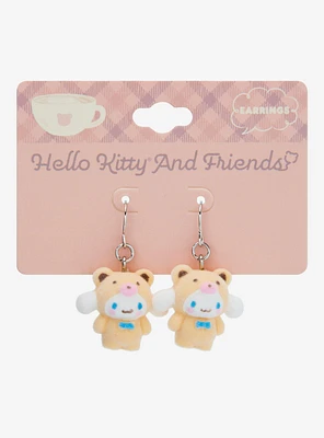 Sanrio Hello Kitty and Friends Flocked Latte Bear Cinnamoroll Earrings