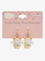 Sanrio Hello Kitty and Friends Flocked Latte Bear Cinnamoroll Earrings