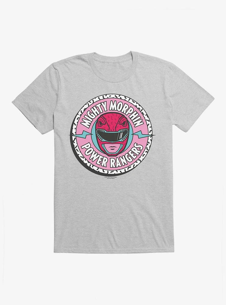 Power Rangers Pink Ranger Mask Circle T-Shirt