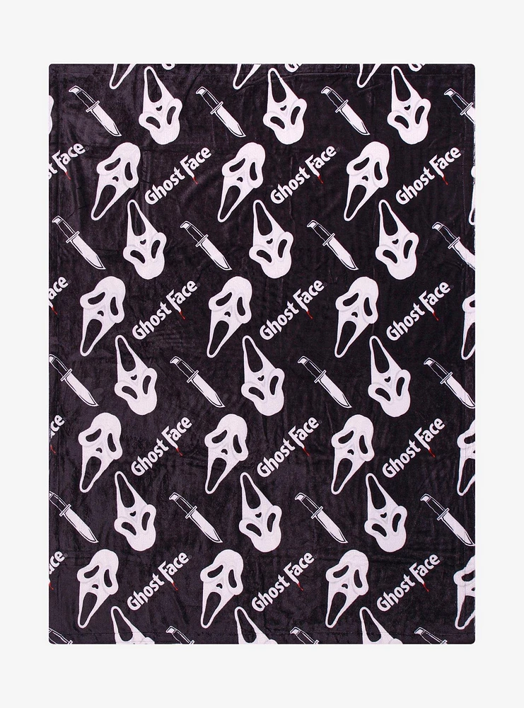 Ghostface Allover Print Double Sided Fleece Throw