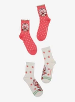 Strawberry Shortcake Polka Dot Strawberry Crew Socks 2 Pair