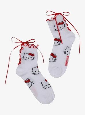 Hello Kitty Red Ribbon Ankle Socks