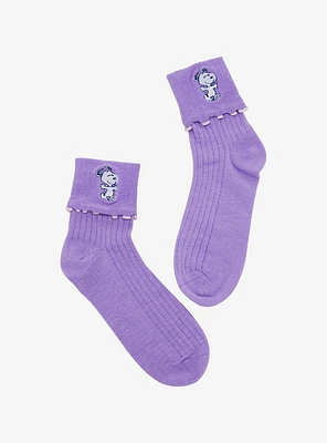 Peanuts Snoopy Lavender Folded Ankle Socks