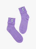 Peanuts Snoopy Lavender Folded Ankle Socks