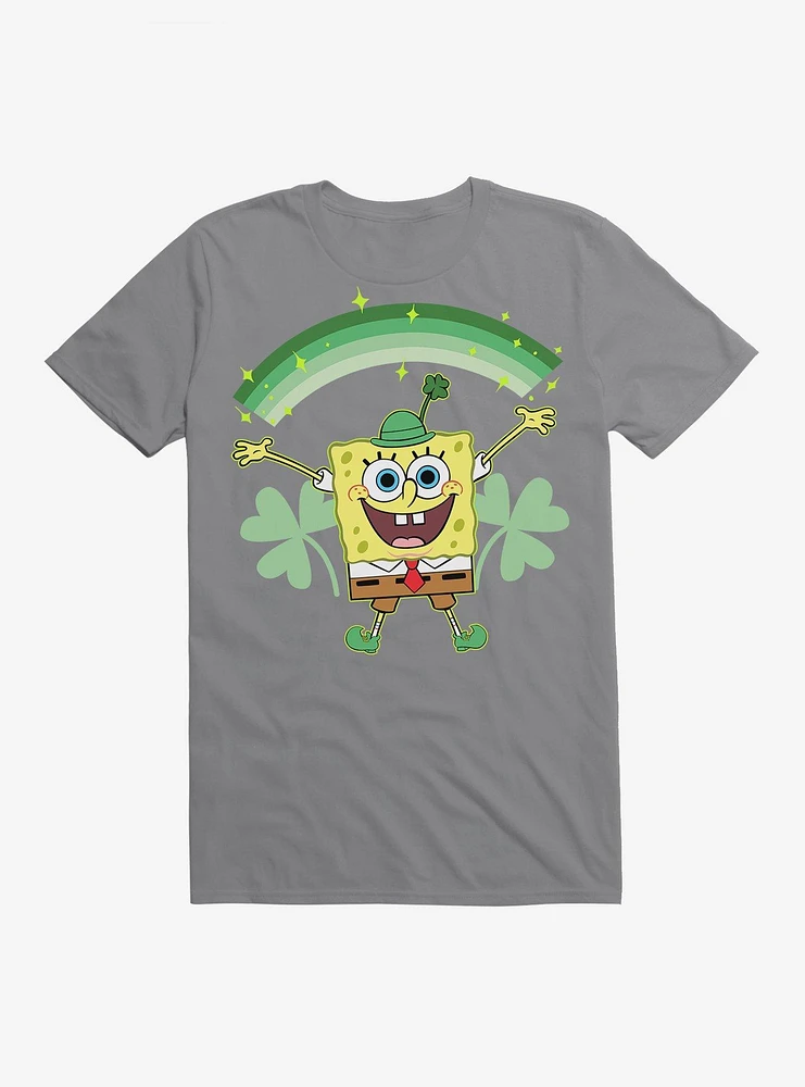 SpongeBob SquarePants St. Patrick's Day Shamrocks Black T-Shirt