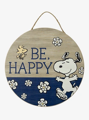 Peanuts Be Happy Snoopy & Woodstock Wall Sign