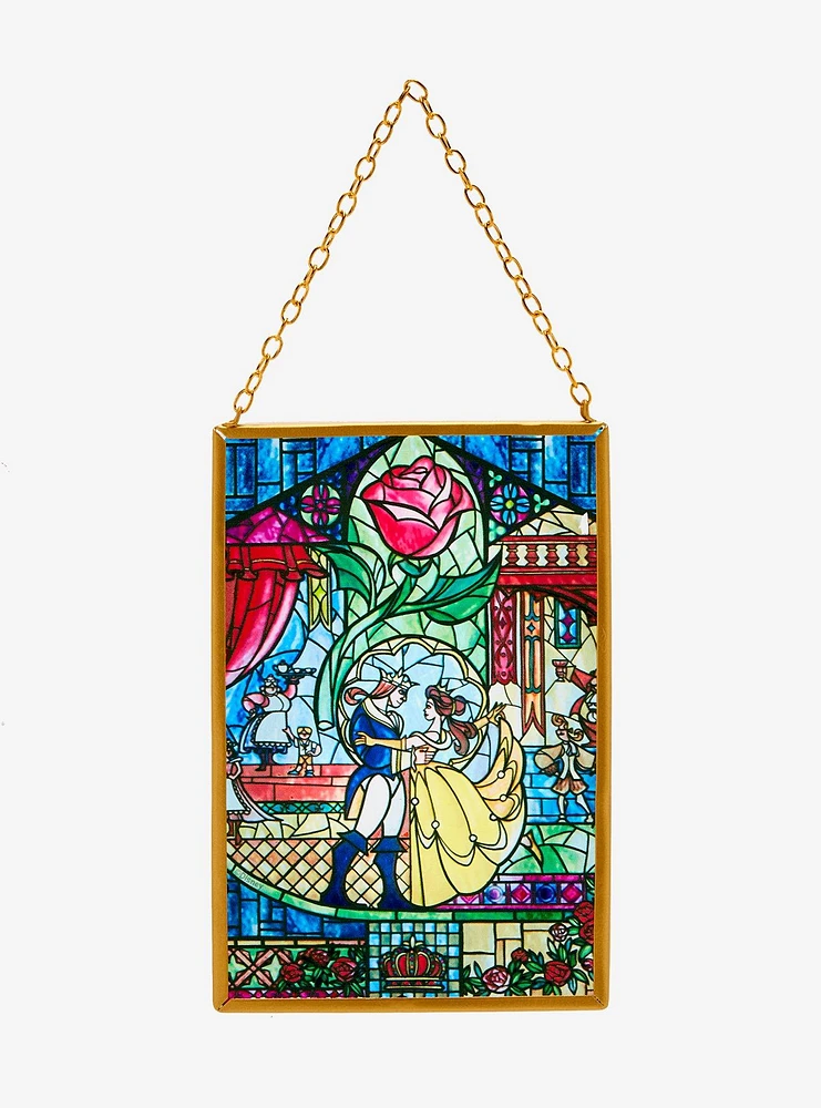 Disney Beauty and the Beast Stained Glass Scene Wall Hanging