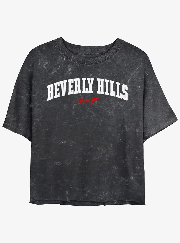 Beverly Hills Cop Collegiate Womens Mineral Wash Crop T-Shirt