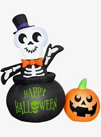 Skeleton in Cauldron Inflatable Decor