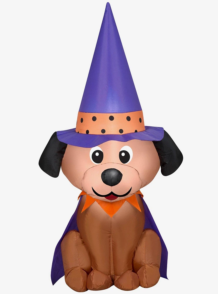 Dog in Witch Hat Inflatable Decor