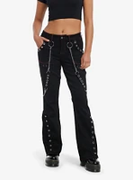 Red Stitch Grommet Suspender Low-Rise Jeans