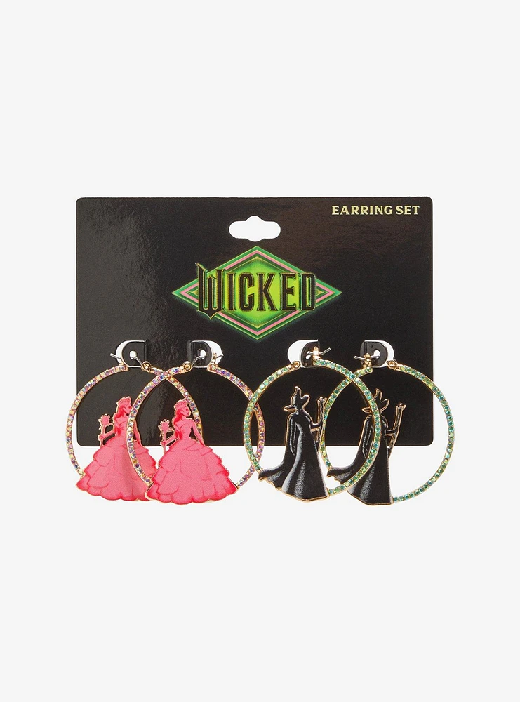 Wicked Glinda & Elphaba Hoop Earring Set