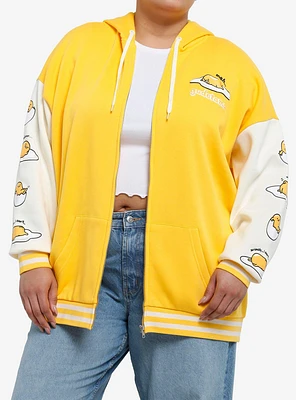 Gudetama Puff Print Girls Oversized Hoodie Plus