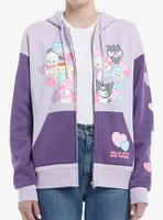 Hello Kitty And Friends Hearts Color-Block Girls Hoodie