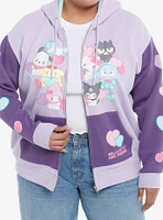 Hello Kitty And Friends Hearts Color-Block Girls Hoodie Plus