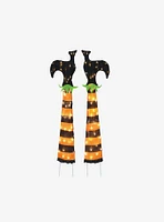 Spooky Town PreLit Upside Down Witch Legs Yard Decor