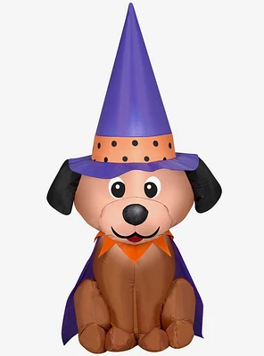 Dog in Witch Hat Inflatable Decor