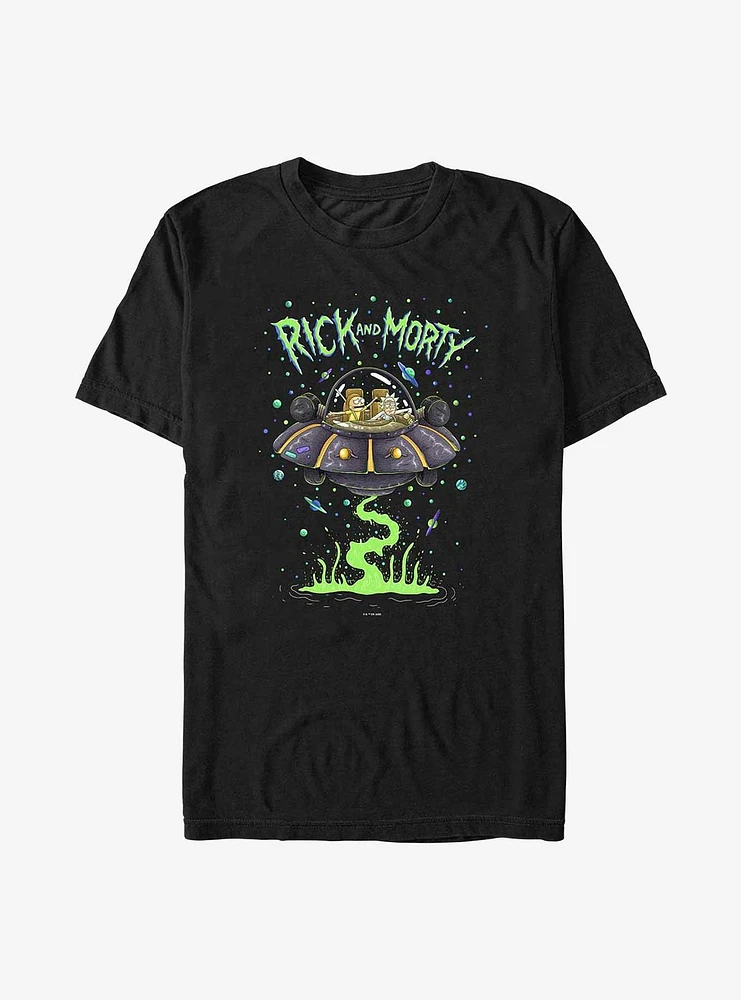 Rick and Morty Spaceship Takeoff Big & Tall T-Shirt