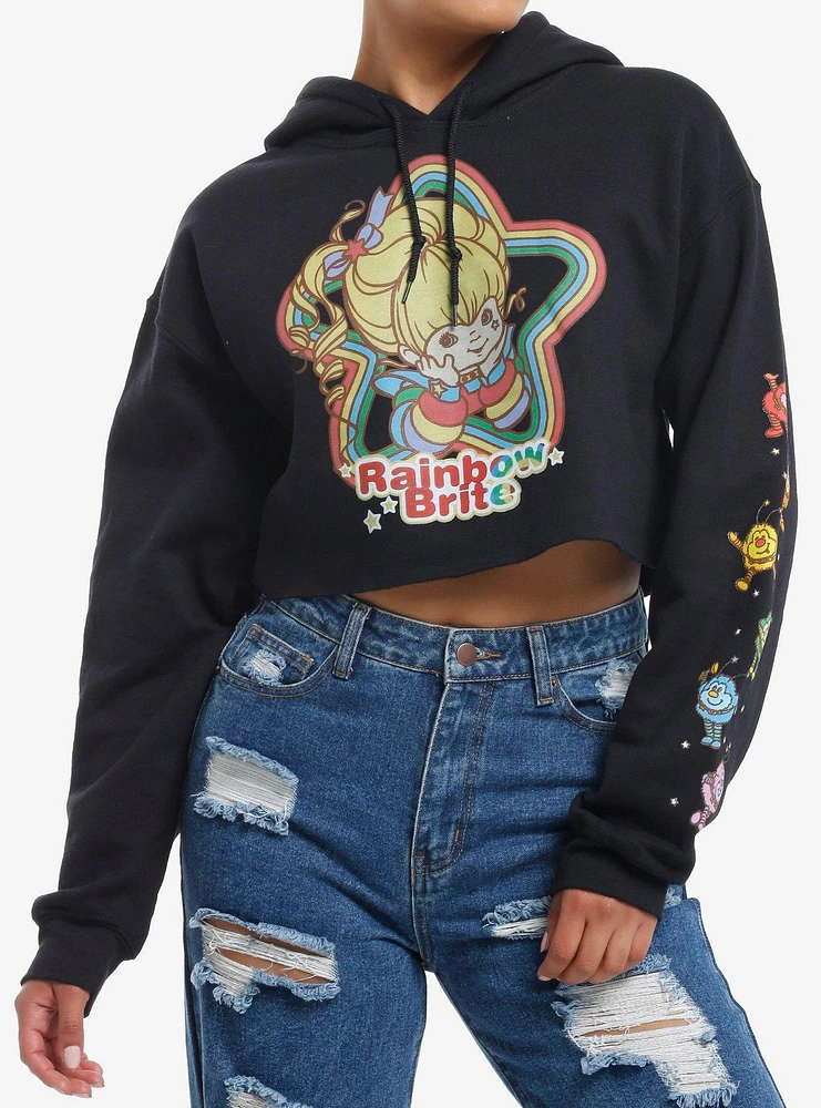 Rainbow Brite Logo Crop Girls Hoodie