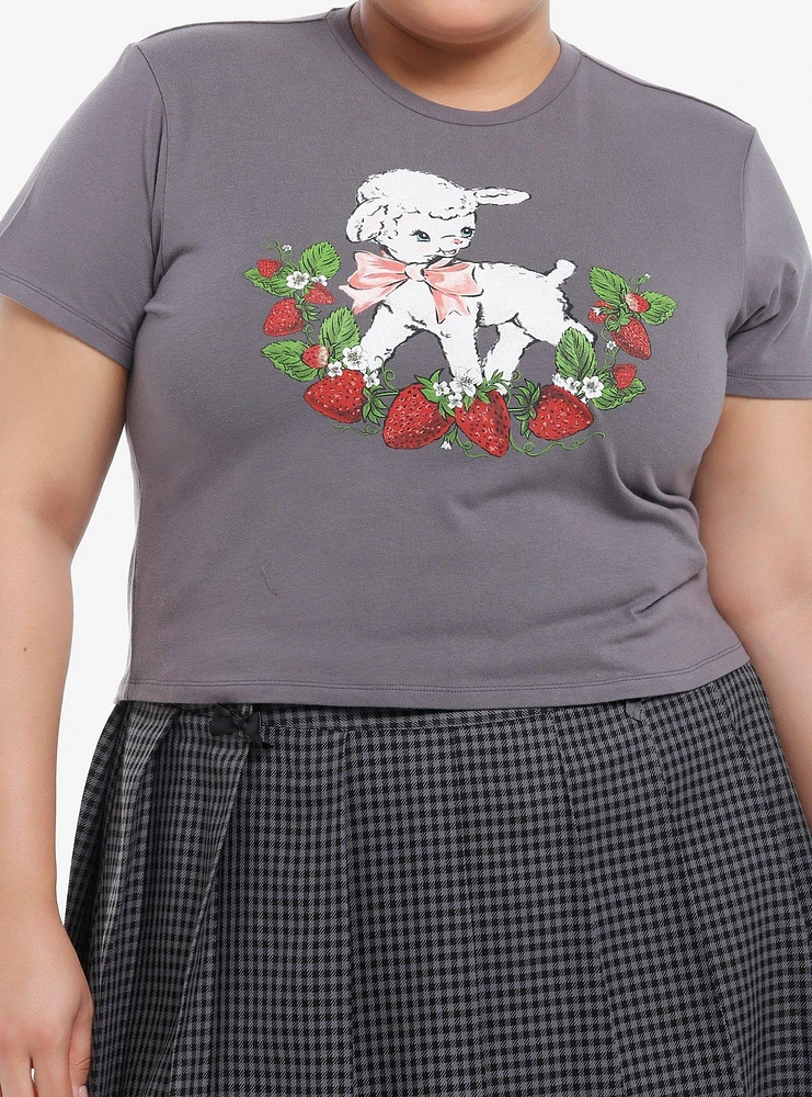 Sweet Society Strawberry Lamb Girls Baby T-Shirt Plus