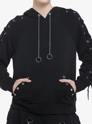 Social Collision Black Hardware Girls Hoodie