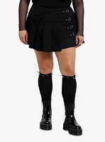 Social Collision Black Side Buckle Mini Skirt Plus