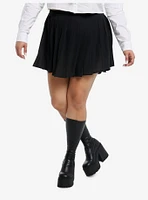 Sweet Society Black Pleated Flowy Skort Plus