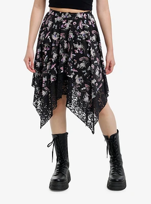 Thorn & Fable Mushroom Rat Hanky Hem Midi Skirt