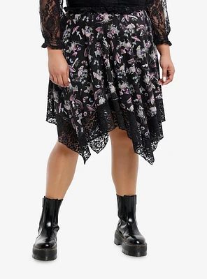 Thorn & Fable Mushroom Rat Hanky Hem Midi Skirt Plus