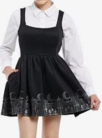 Cosmic Aura Black Gothic Border Skater Dress