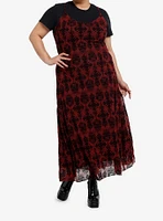 Cosmic Aura Goth Ornate Twofer Maxi Dress Plus