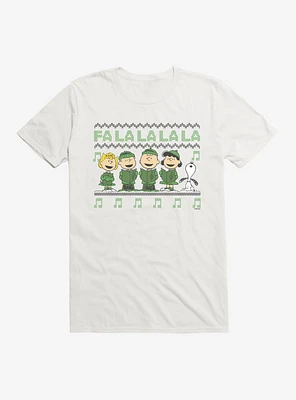 Peanuts Fa La Christmas Pattern T-Shirt