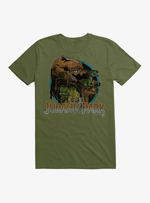 Jurassic Park Vintage Pack Circle Black T-Shirt