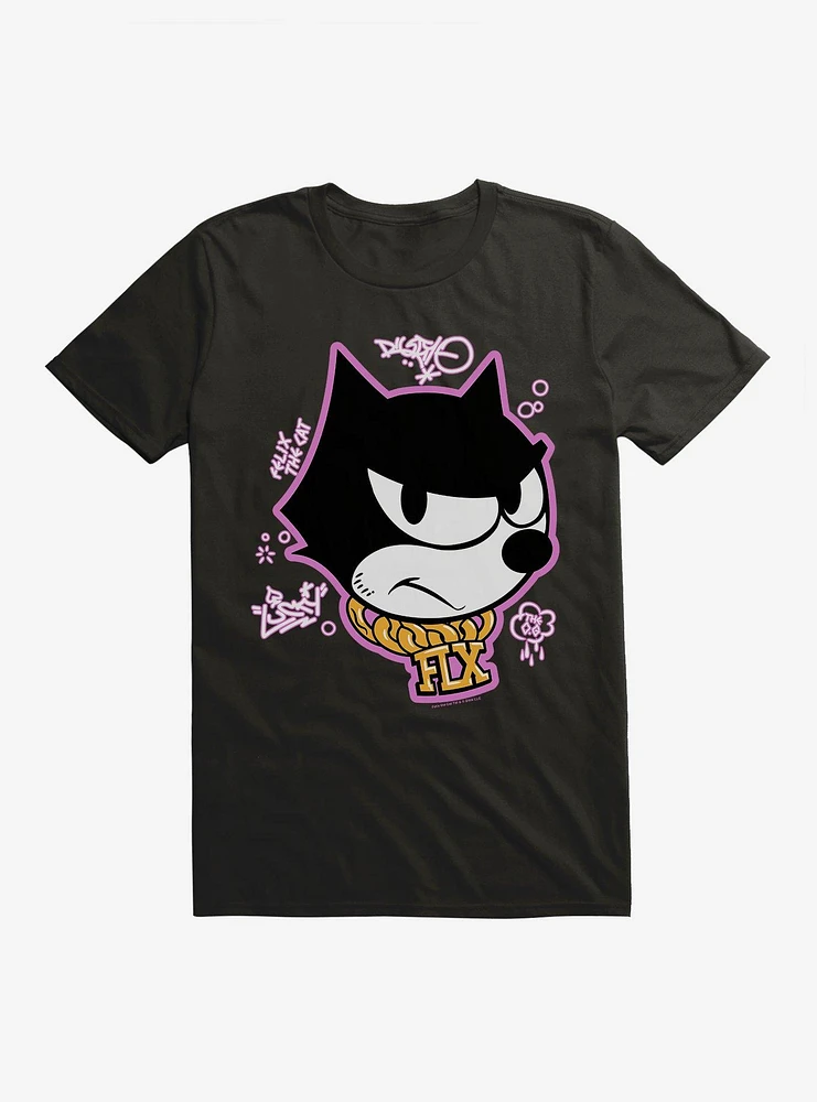 Felix The Cat Graffiti Art Gold Chain T-Shirt