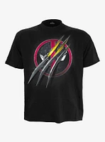 Deadpool Slashed Front Print T-Shirt