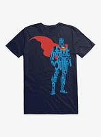 DC Comics Superman Comic Script Silhouette T-Shirt