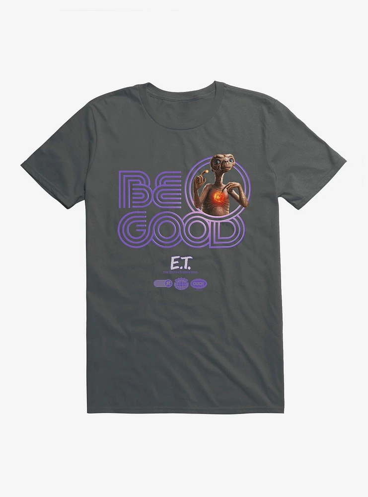 E.T. 40th Anniversary Be Good Striped Font Purple T-Shirt