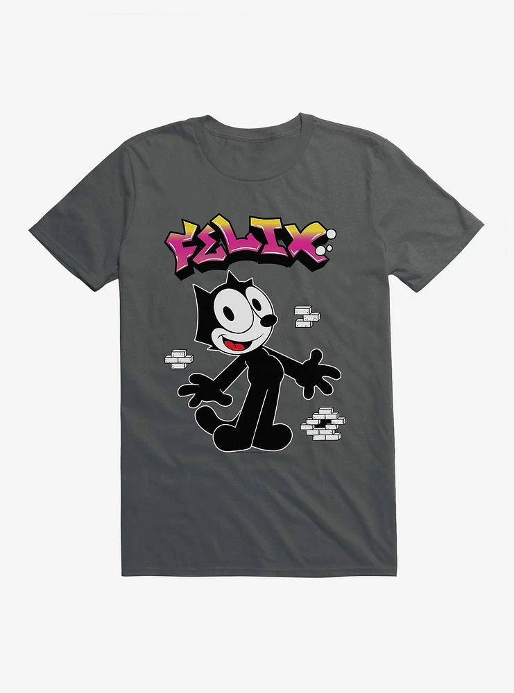 Felix The Cat Graffiti Art Brick Wall T-Shirt