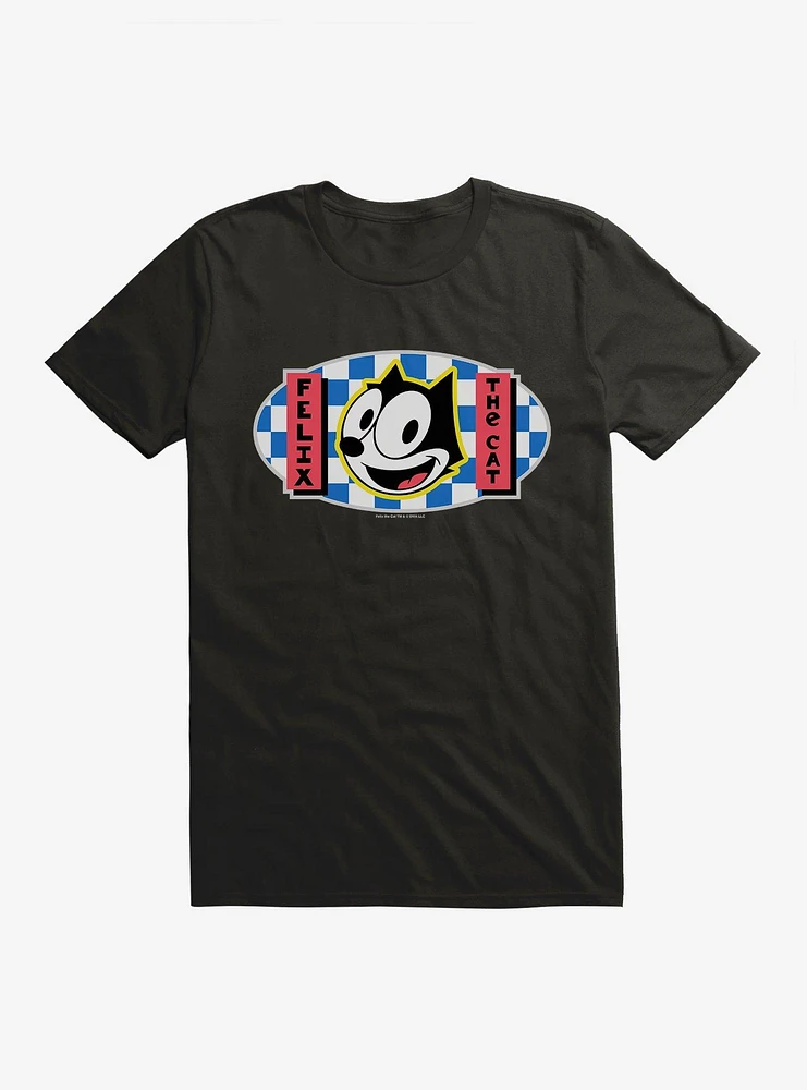 Felix The Cat Blue Checkers Graphic T-Shirt