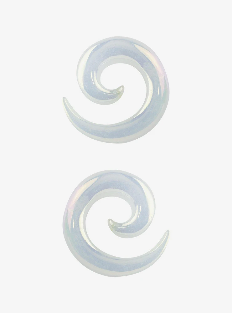 Acrylic White Opalite Taper 2 Pack