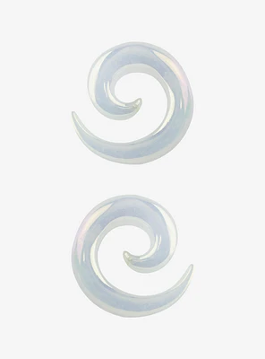 Acrylic White Opalite Taper 2 Pack